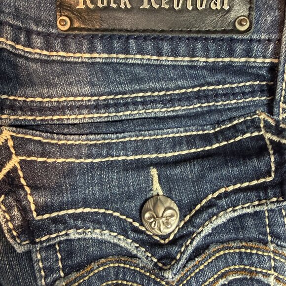 Rock Revival Debbie Women's Blue Jeans Boot Size 28 - Used - Picture 2 of 6